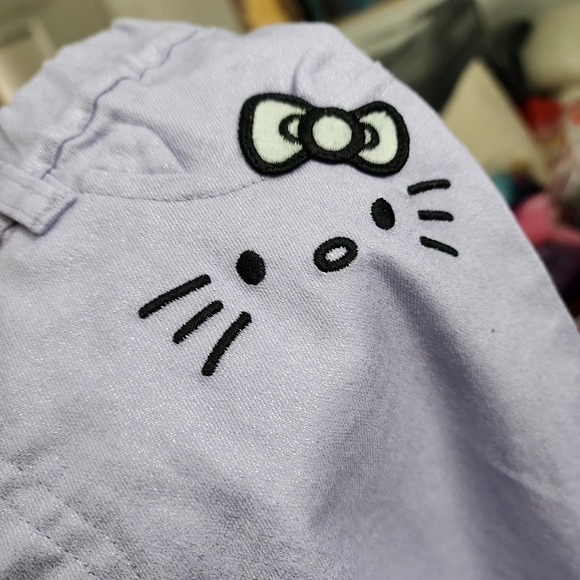 Sanrio Hello Kitty Girls Metallic Silver Moto Jacket & Pants Outfit Set Size 6 - Picture 6 of 14